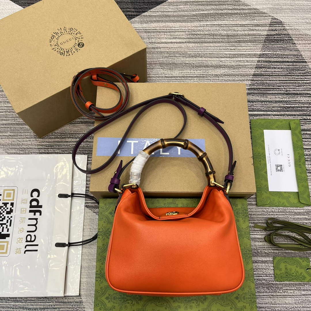 Gucci 746251 Gucci Diana Small Shoulder Bag Orange - Default Title - View 2