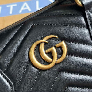 Gucci 746319 GG Marmont Small Top Handle Bag Black - Default Title - View 5