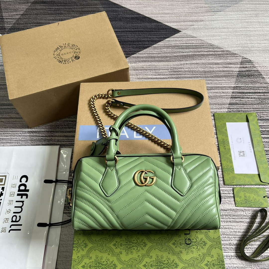 Gucci 746319 GG Marmont Small Top Handle Bag Green - Default Title - View 1