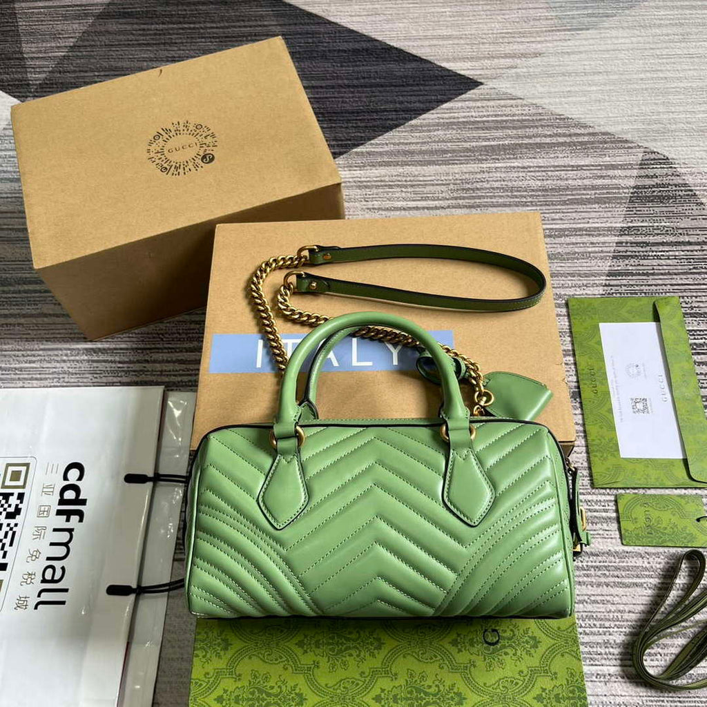 Gucci 746319 GG Marmont Small Top Handle Bag Green