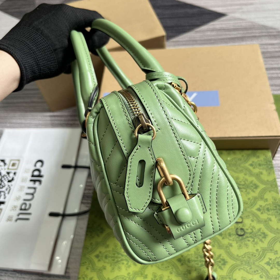 Gucci 746319 GG Marmont Small Top Handle Bag Green - Default Title - View 3