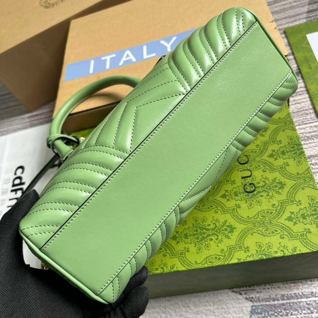 Gucci 746319 GG Marmont Small Top Handle Bag Green