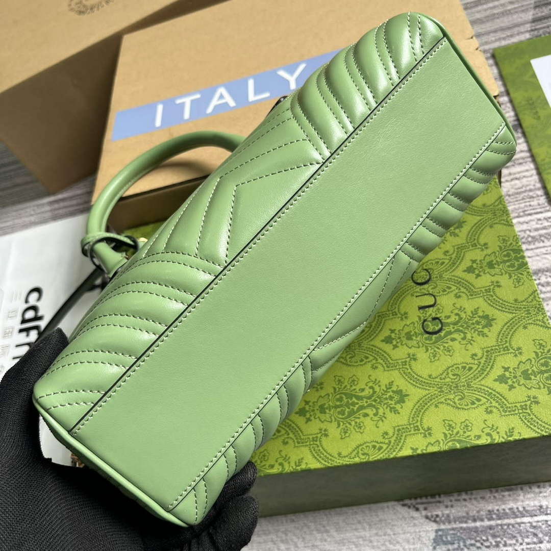Gucci 746319 GG Marmont Small Top Handle Bag Green