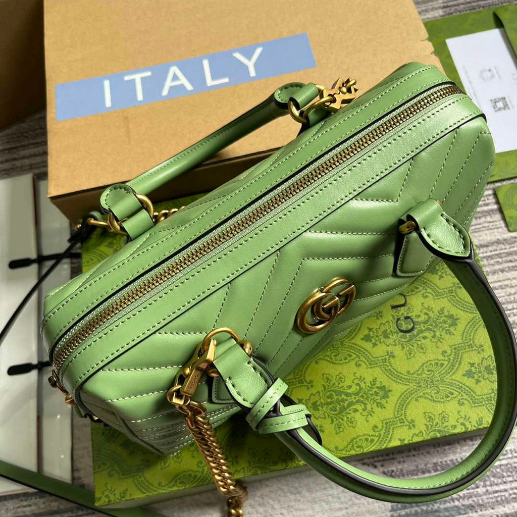Gucci 746319 GG Marmont Small Top Handle Bag Green