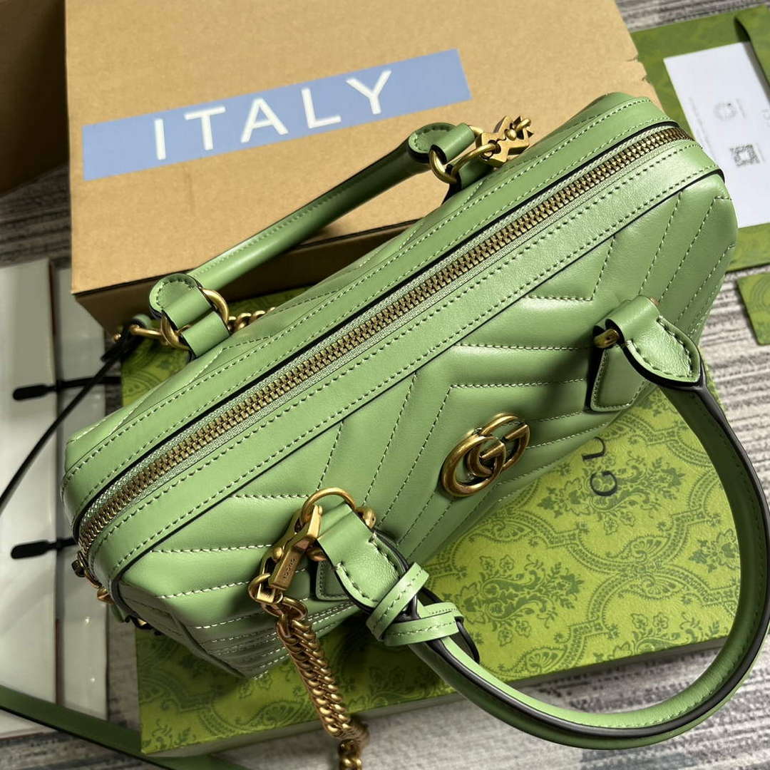 Gucci 746319 GG Marmont Small Top Handle Bag Green - Default Title - View 7