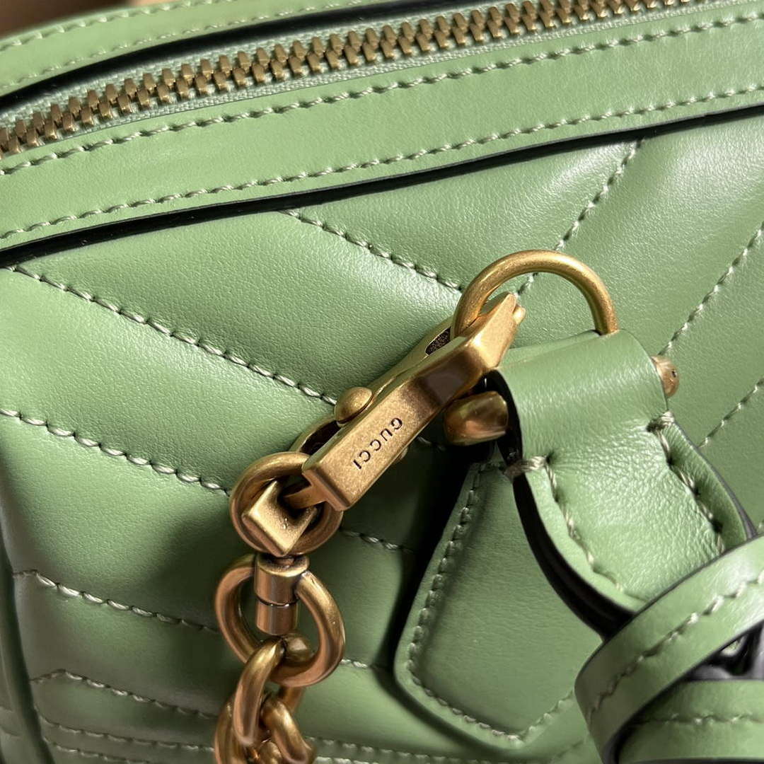 Gucci 746319 GG Marmont Small Top Handle Bag Green - Default Title - View 8