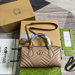 Gucci 746319 GG Marmont Small Top Handle Bag Milk tea - Default Title - View 1