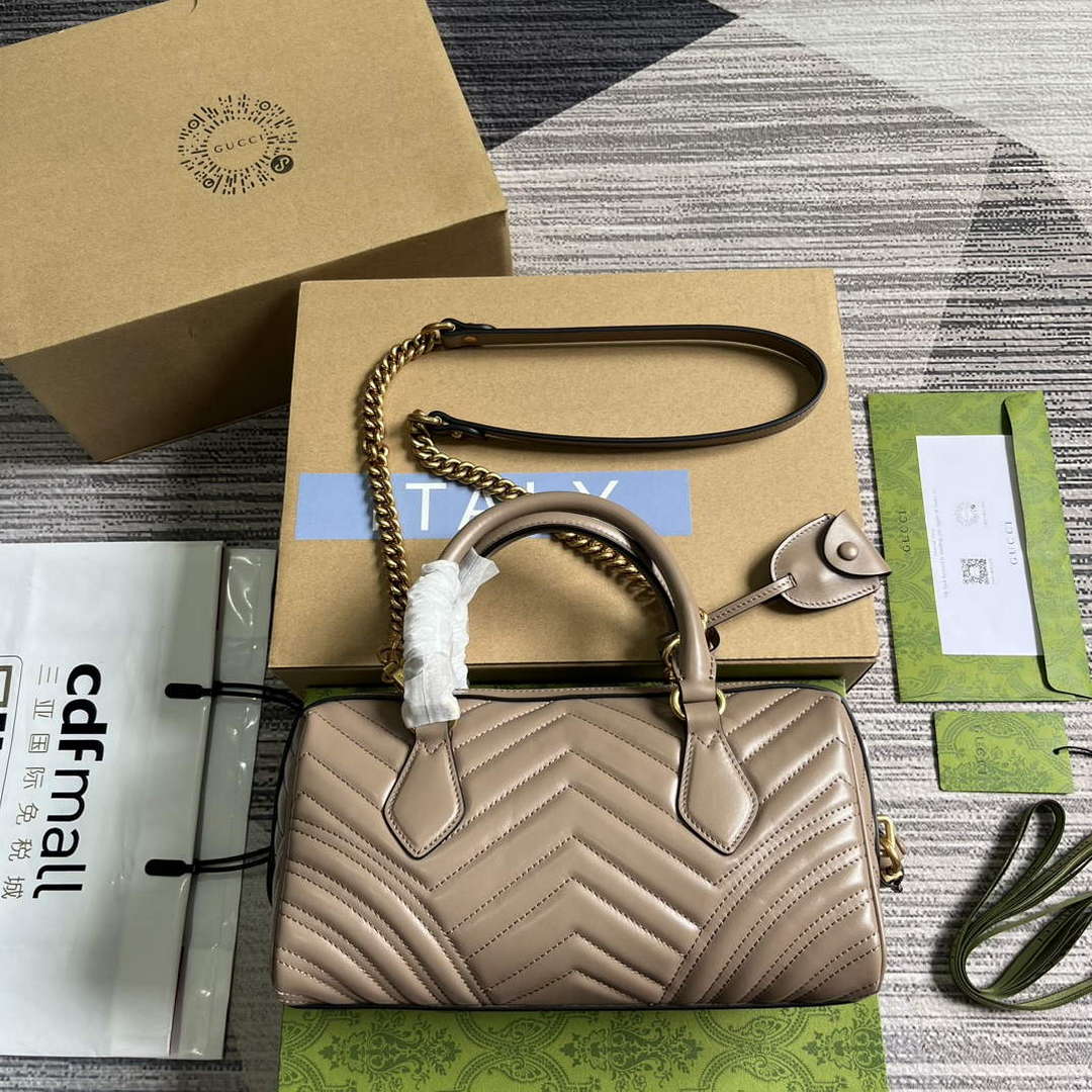 Gucci 746319 GG Marmont Small Top Handle Bag Milk tea - Default Title - View 2