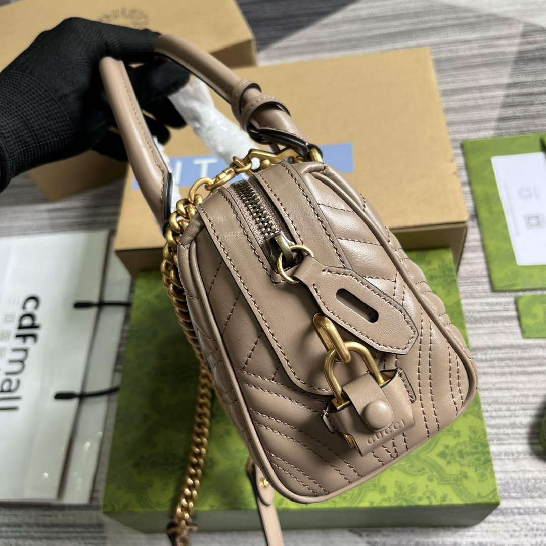 Gucci 746319 GG Marmont Small Top Handle Bag Milk tea - Default Title - View 3