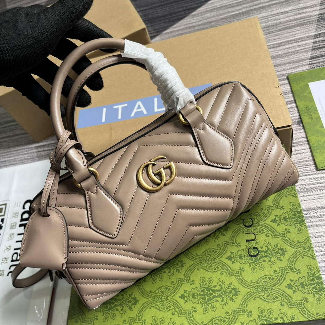 Gucci 746319 GG Marmont Small Top Handle Bag Milk tea - Default Title - View 4