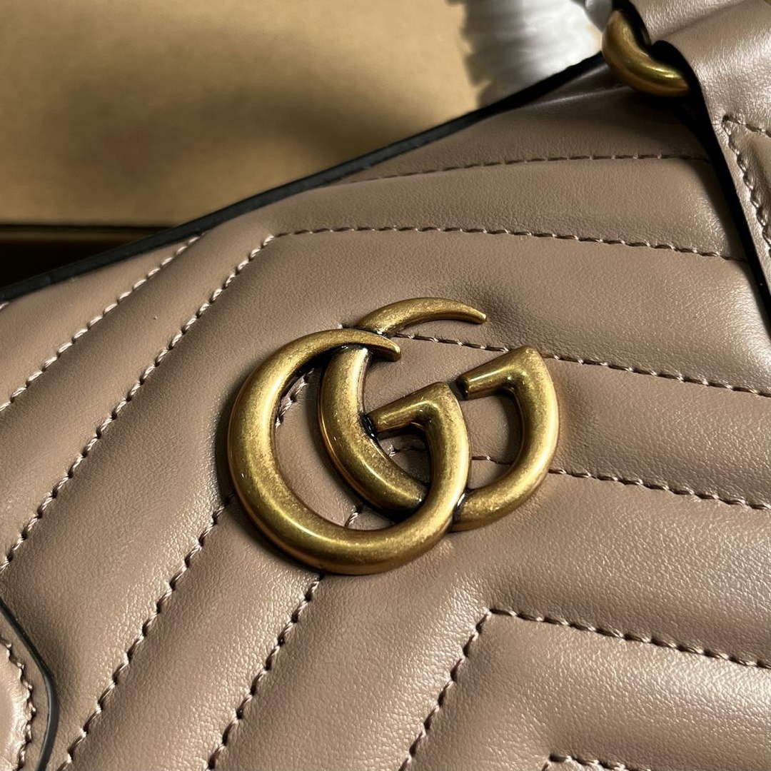 Gucci 746319 GG Marmont Small Top Handle Bag Milk tea - Default Title - View 6