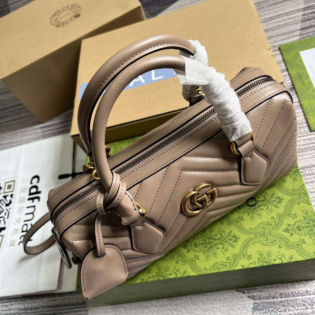 Gucci 746319 GG Marmont Small Top Handle Bag Milk tea - Default Title - View 7