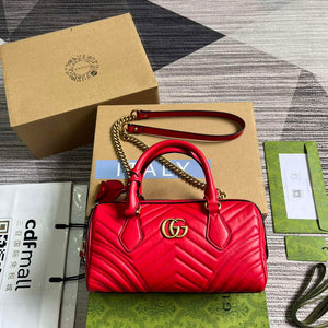 Gucci 746319 GG Marmont Small Top Handle Bag Red - Default Title - View 1