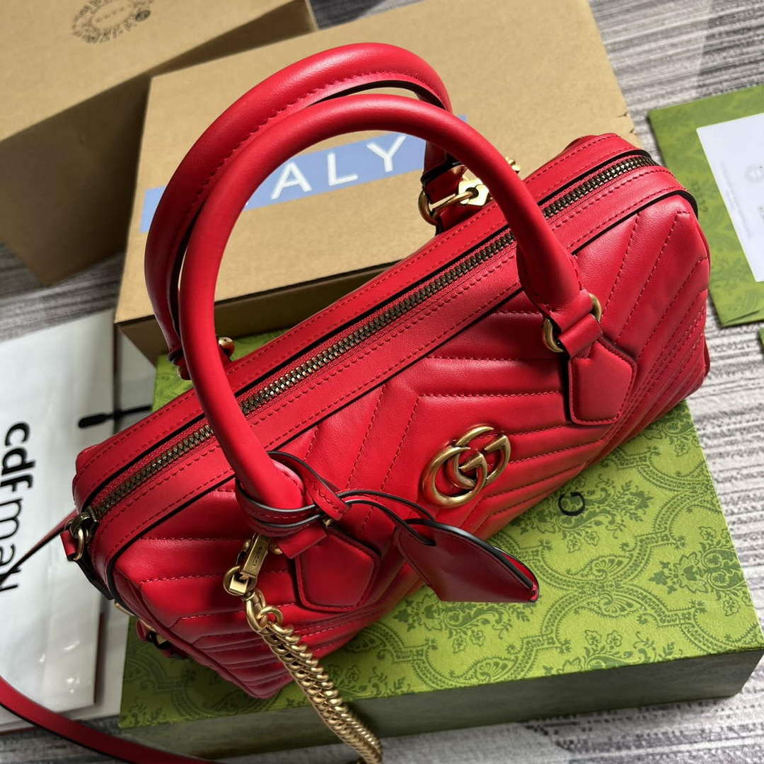 Gucci 746319 GG Marmont Small Top Handle Bag Red - Default Title - View 6