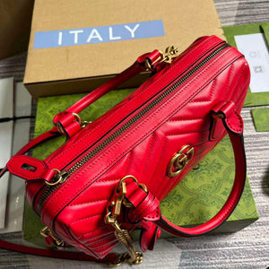 Gucci 746319 GG Marmont Small Top Handle Bag Red - Default Title - View 7