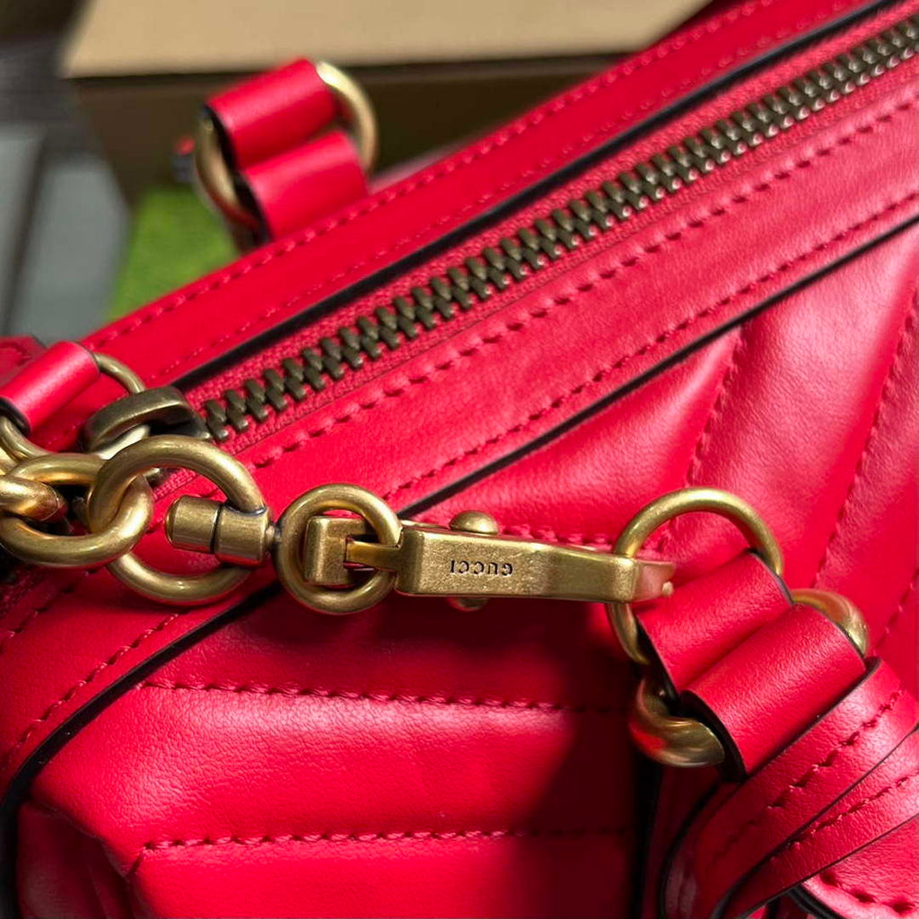 Gucci 746319 GG Marmont Small Top Handle Bag Red