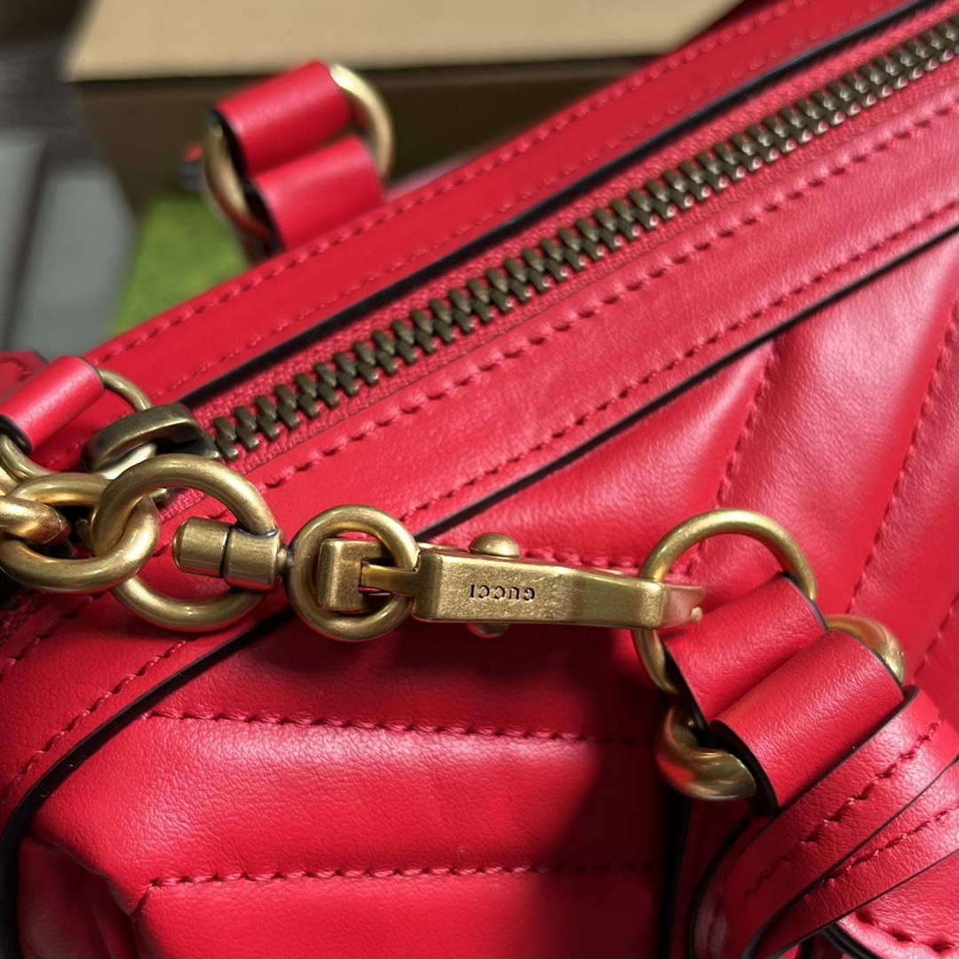 Gucci 746319 GG Marmont Small Top Handle Bag Red - Default Title - View 8