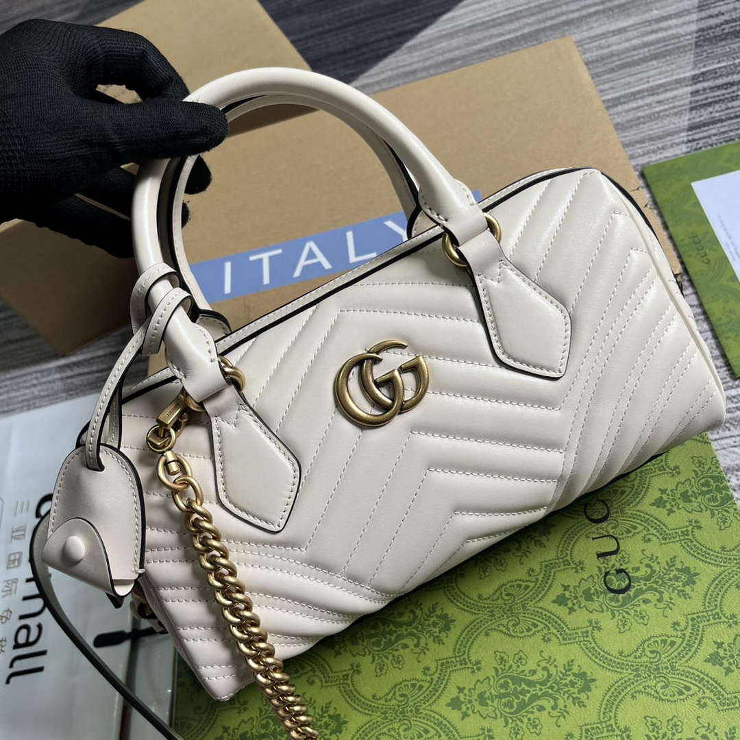 Gucci 746319 GG Marmont Small Top Handle Bag White - Default Title - View 3