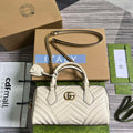 Gucci 746319 GG Marmont Small Top Handle Bag White - Default Title - View 1