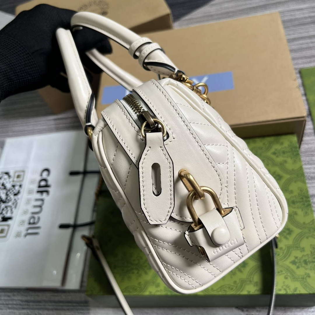 Gucci 746319 GG Marmont Small Top Handle Bag White - Default Title - View 4
