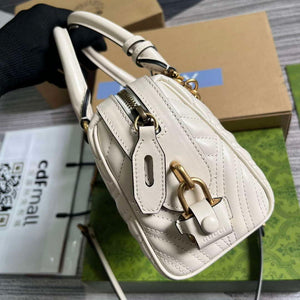 Gucci 746319 GG Marmont Small Top Handle Bag White - Default Title - View 4