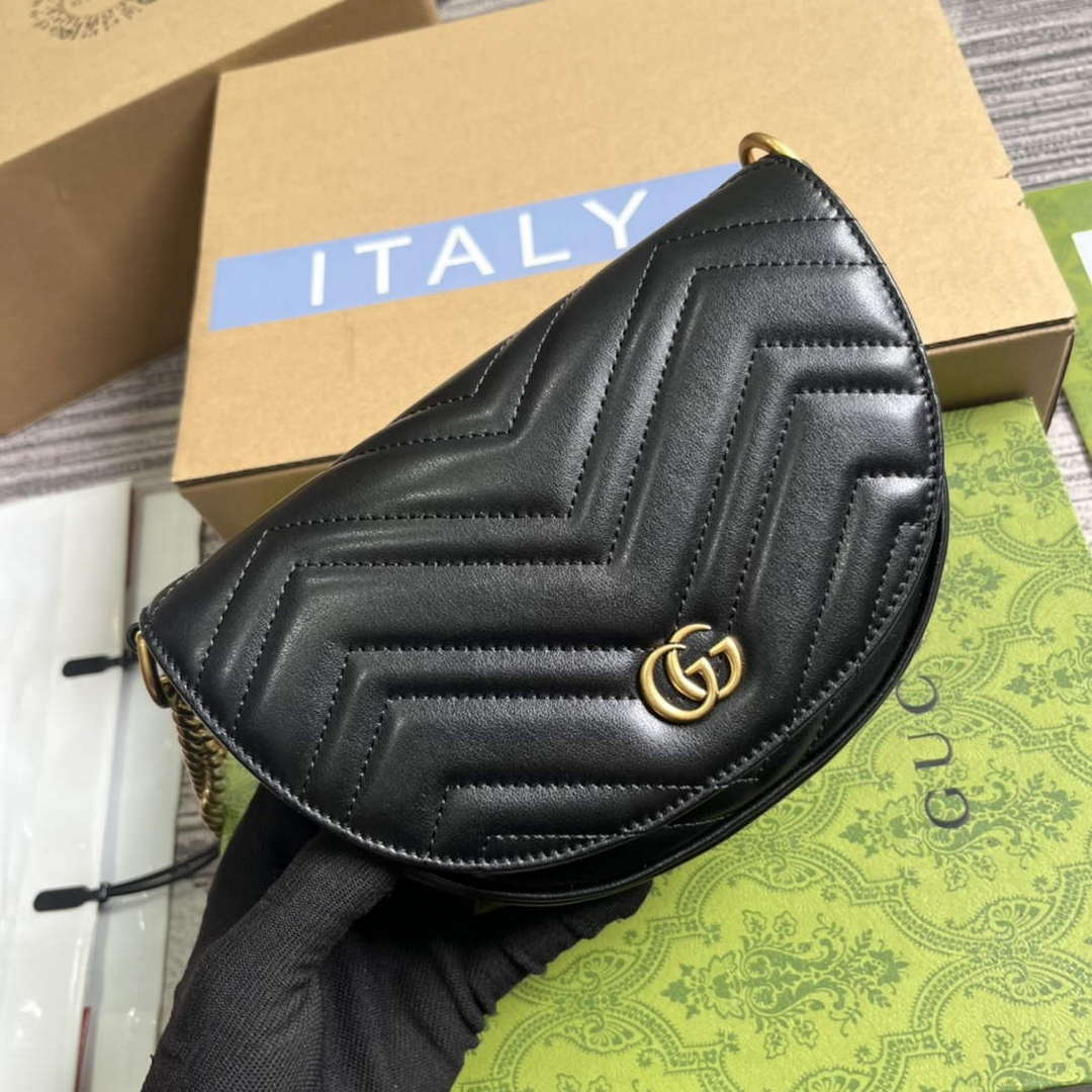 Gucci 746431 GG Marmont Matelass¨¦ Chain Mini Bag Black