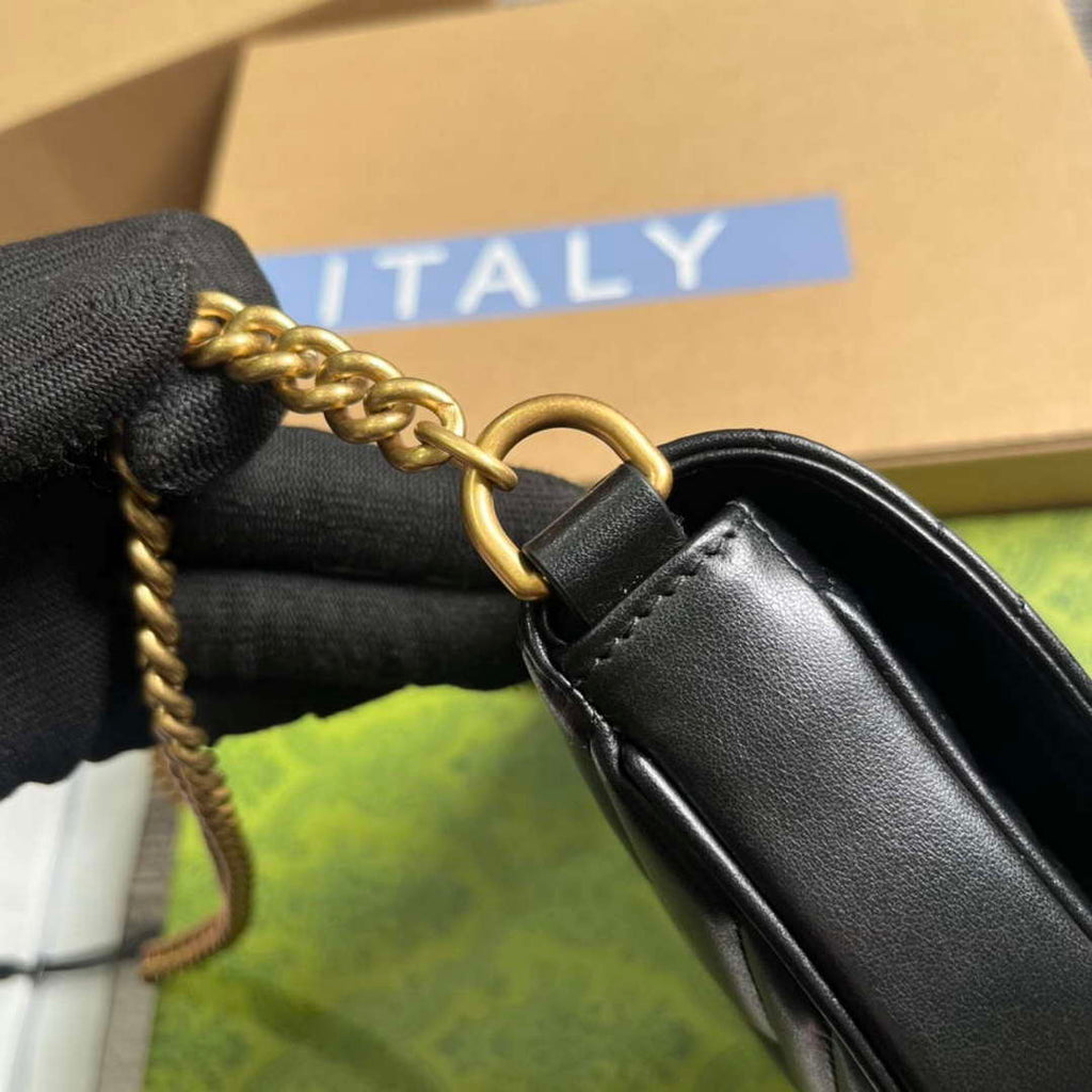 Gucci 746431 GG Marmont Matelass¨¦ Chain Mini Bag Black