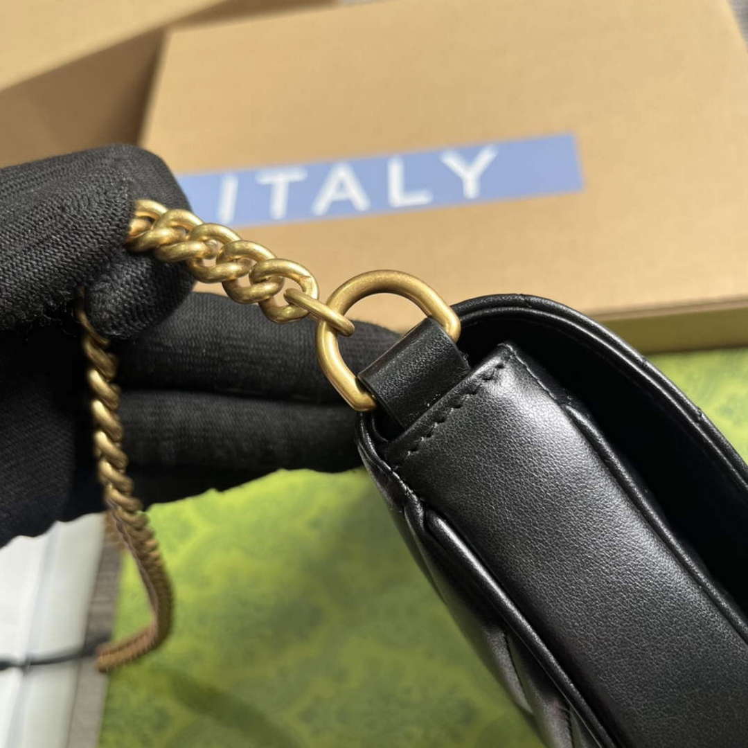 Gucci 746431 GG Marmont Matelass¨¦ Chain Mini Bag Black