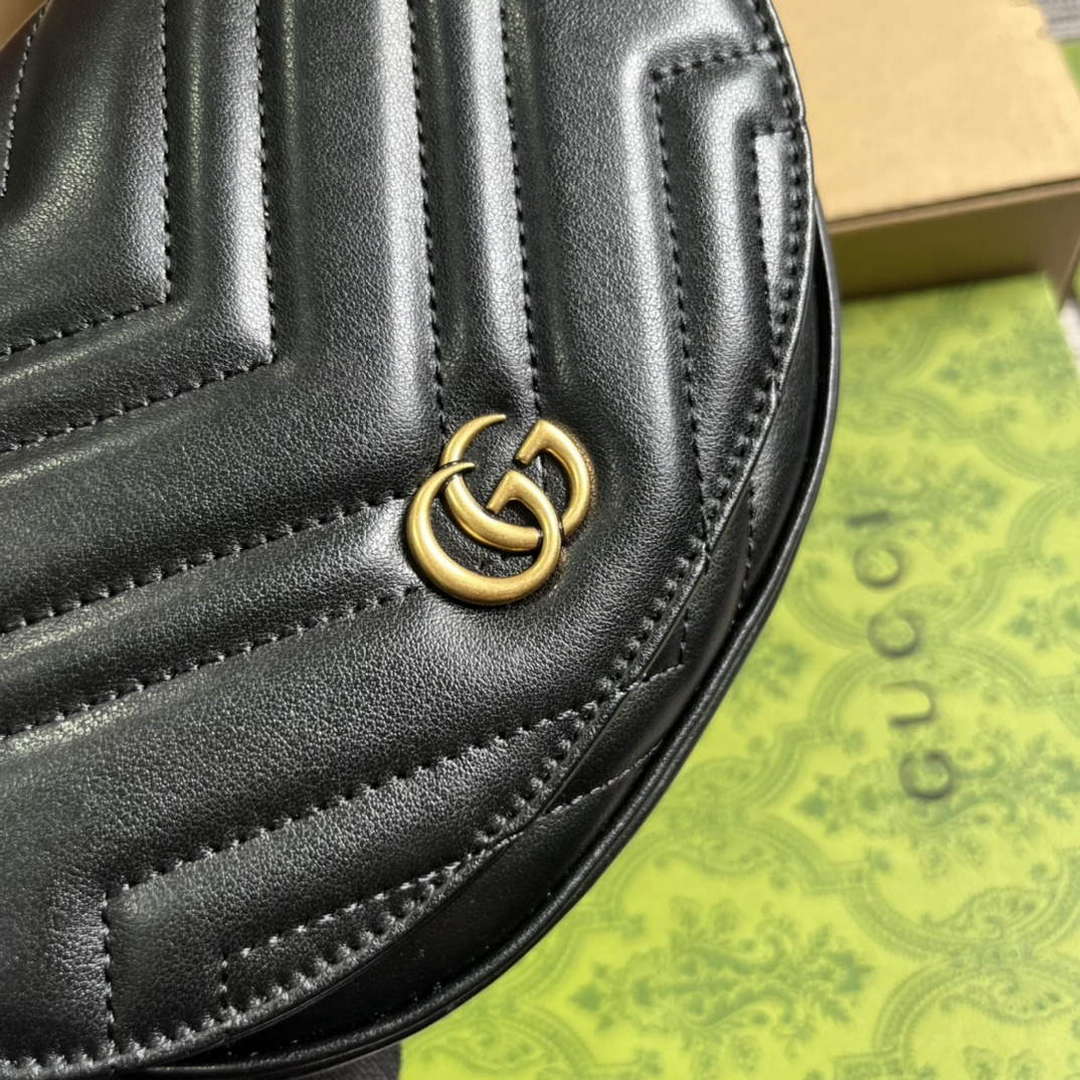 Gucci 746431 GG Marmont Matelass¨¦ Chain Mini Bag Black