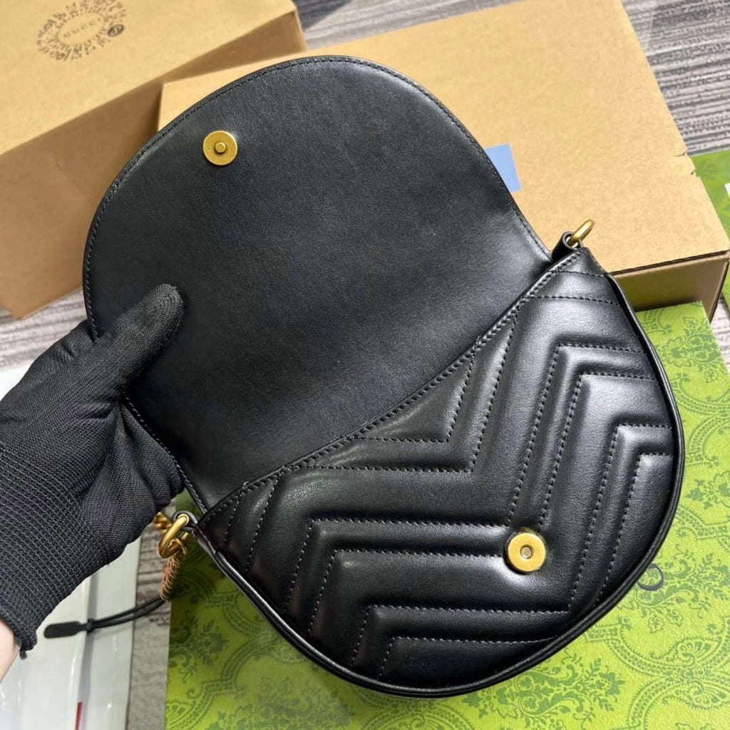 Gucci 746431 GG Marmont Matelass¨¦ Chain Mini Bag Black