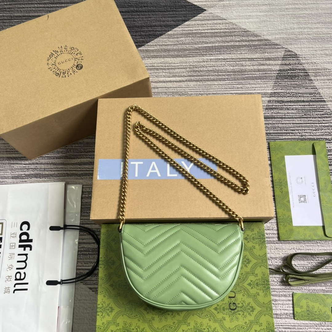 Gucci 746431 GG Marmont Matelass¨¦ Chain Mini Bag Green