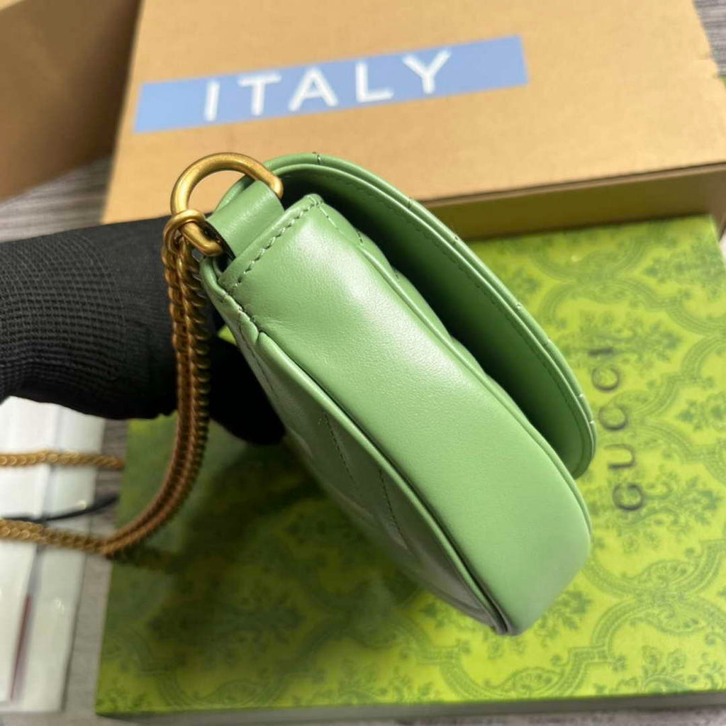 Gucci 746431 GG Marmont Matelass¨¦ Chain Mini Bag Green