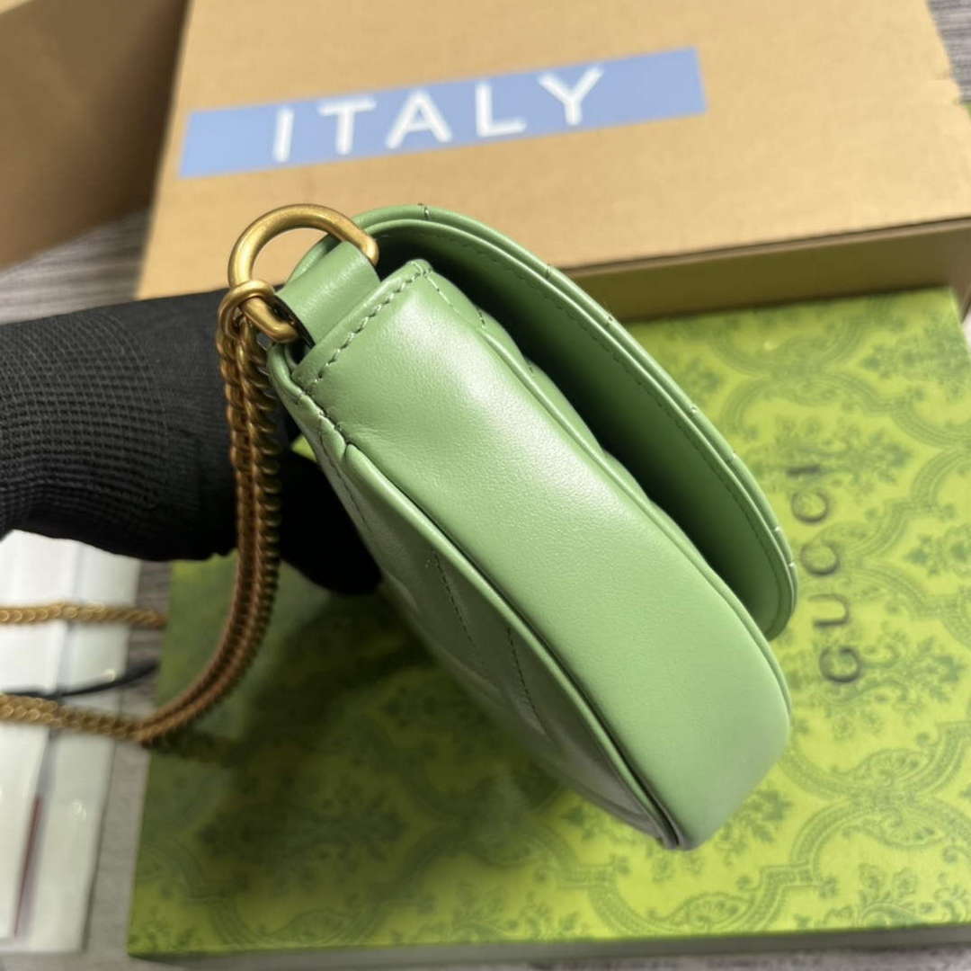 Gucci 746431 GG Marmont Matelass¨¦ Chain Mini Bag Green
