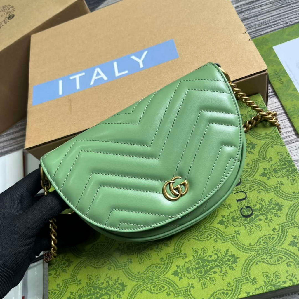 Gucci 746431 GG Marmont Matelass¨¦ Chain Mini Bag Green