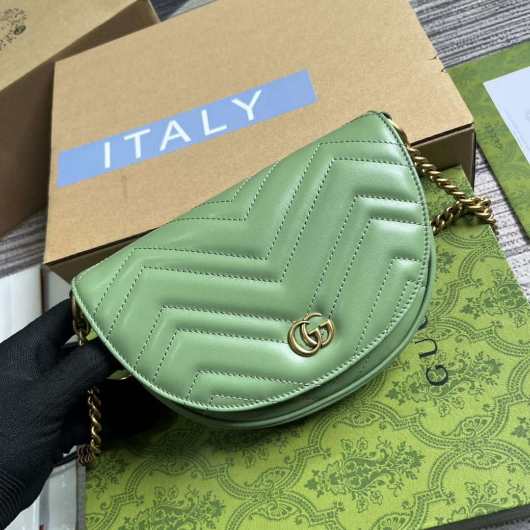 Gucci 746431 GG Marmont Matelass¨¦ Chain Mini Bag Green