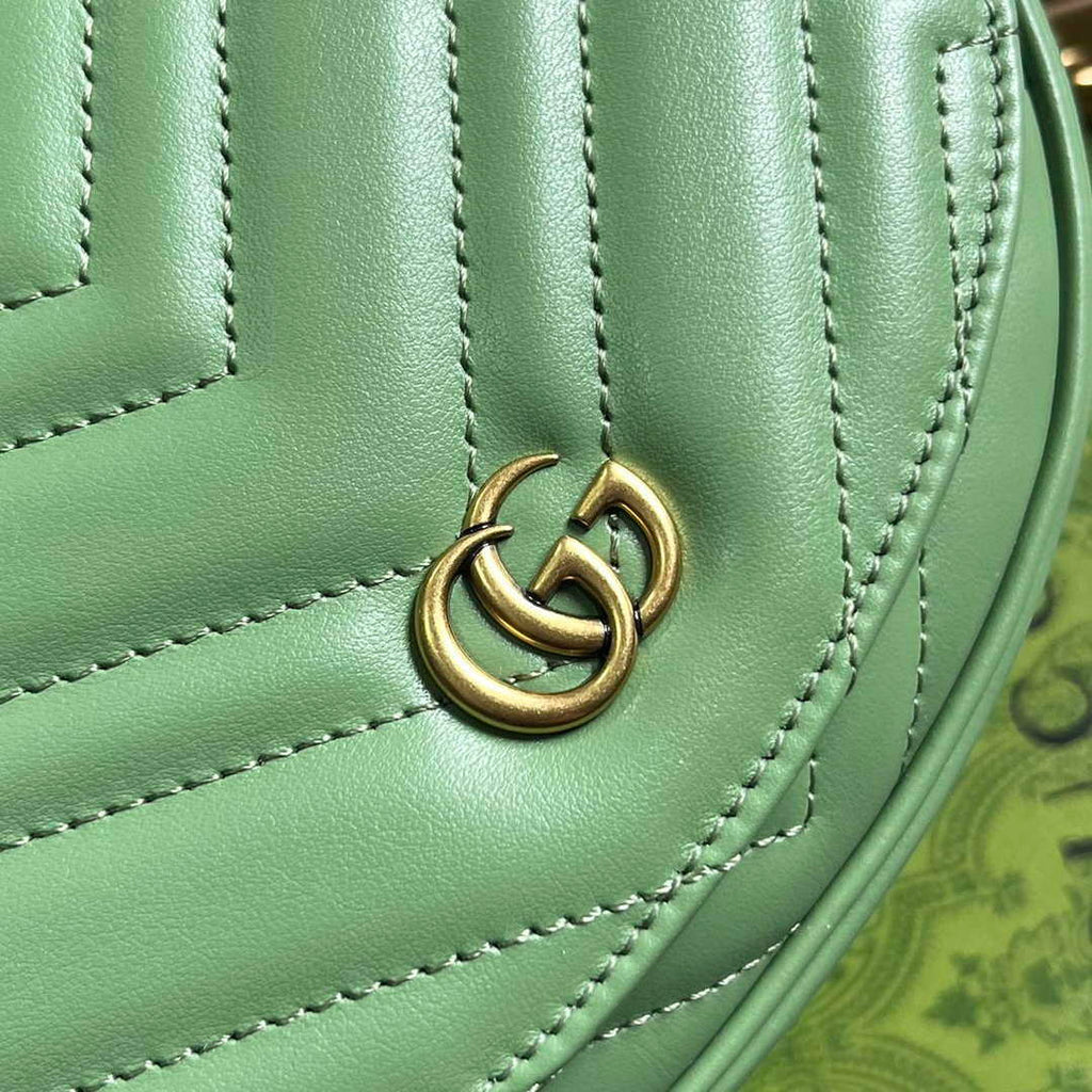Gucci 746431 GG Marmont Matelass¨¦ Chain Mini Bag Green