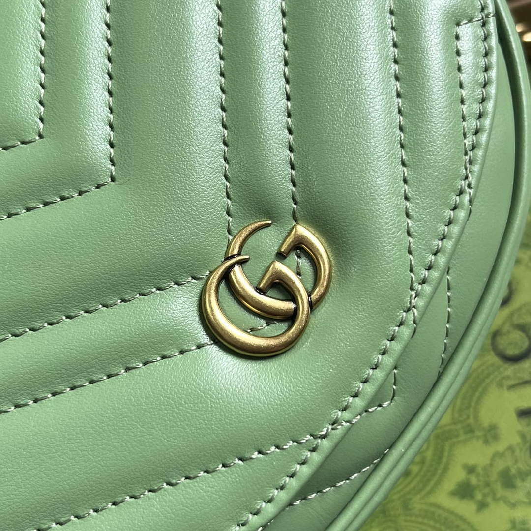 Gucci 746431 GG Marmont Matelass¨¦ Chain Mini Bag Green
