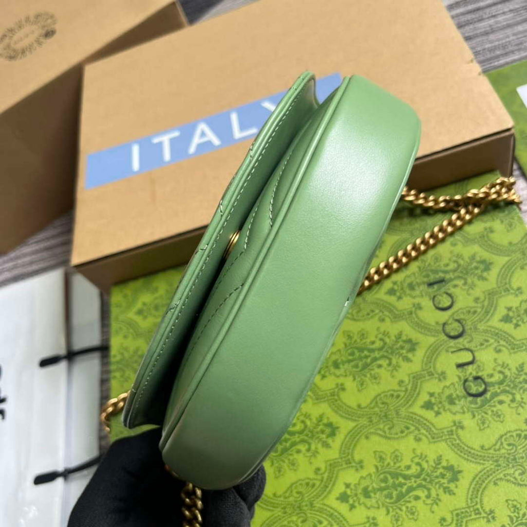 Gucci 746431 GG Marmont Matelass¨¦ Chain Mini Bag Green