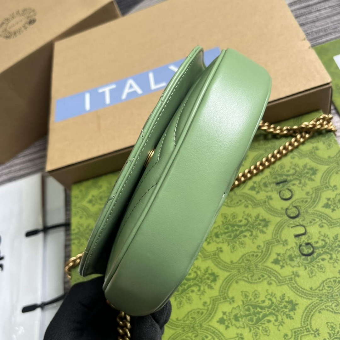 Gucci 746431 GG Marmont Matelass¨¦ Chain Mini Bag Green