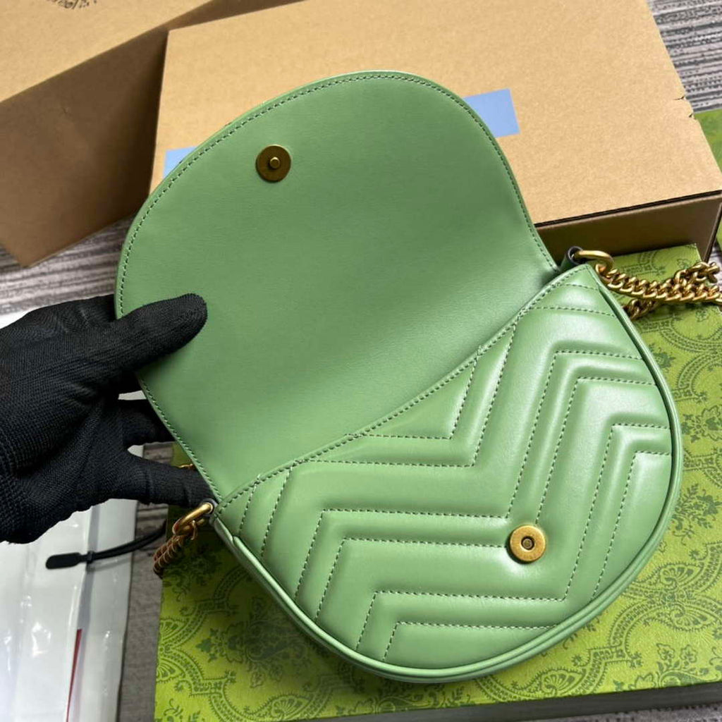 Gucci 746431 GG Marmont Matelass¨¦ Chain Mini Bag Green