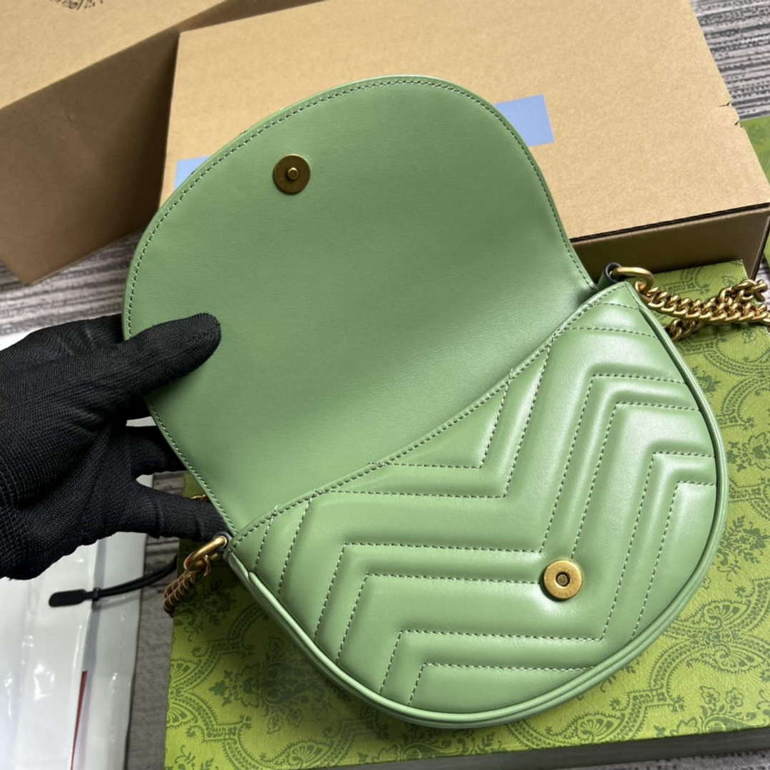 Gucci 746431 GG Marmont Matelass¨¦ Chain Mini Bag Green