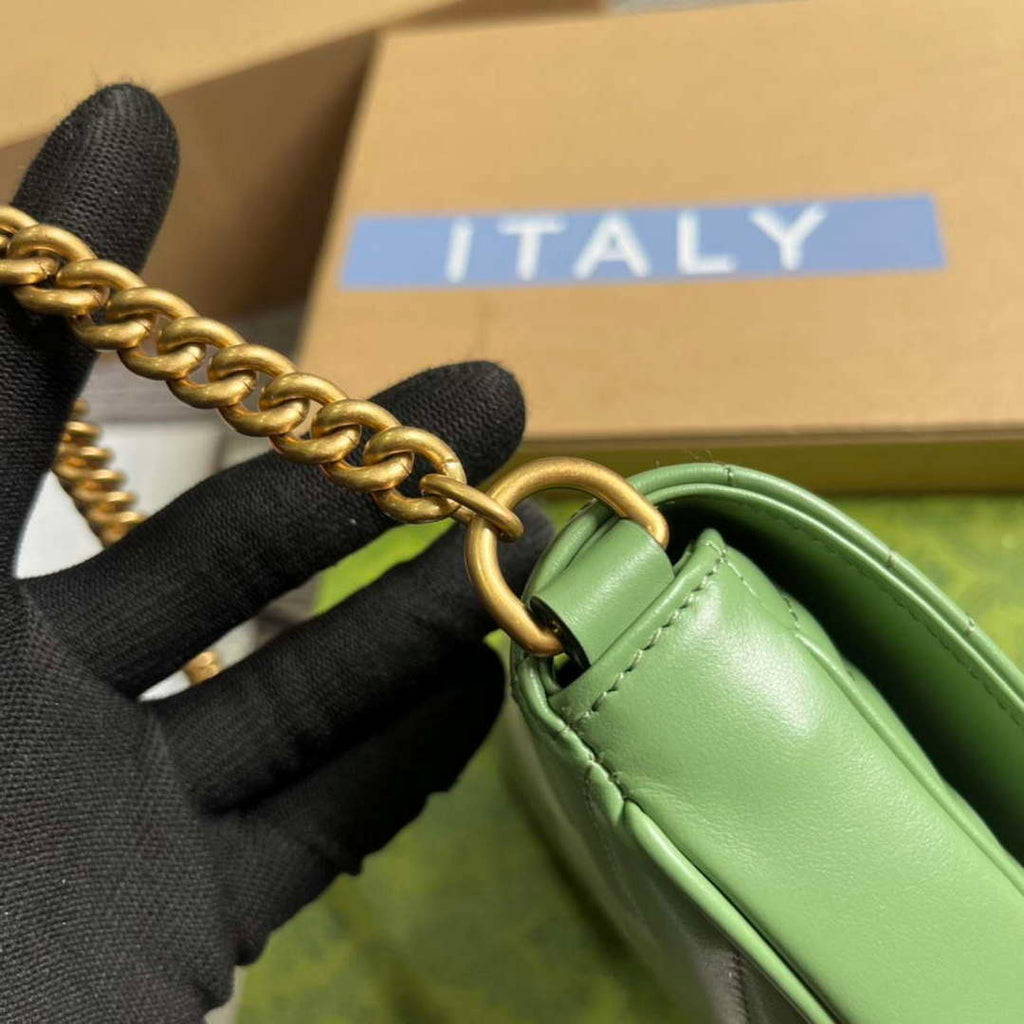Gucci 746431 GG Marmont Matelass¨¦ Chain Mini Bag Green