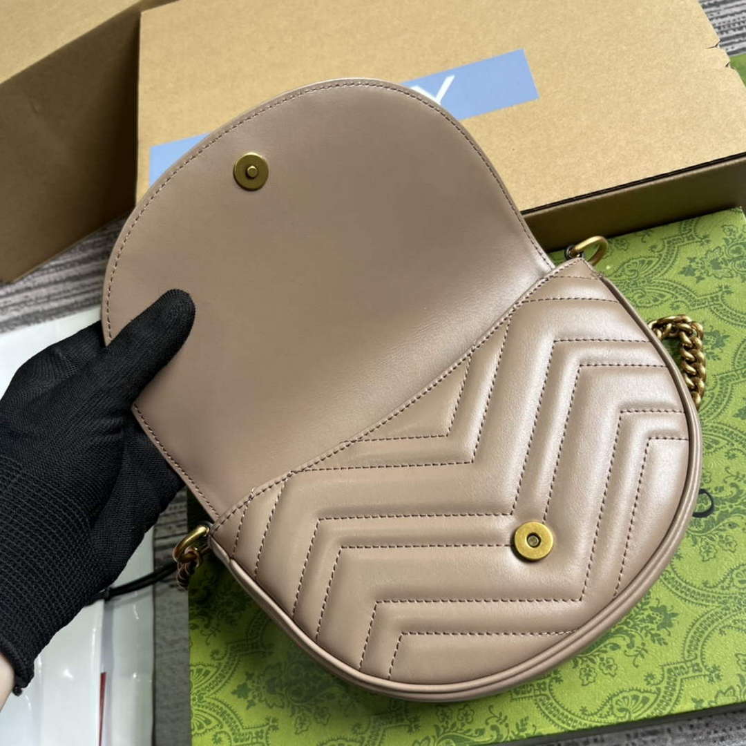 Gucci 746431 GG Marmont Matelass¨¦ Chain Mini Bag Milk tea