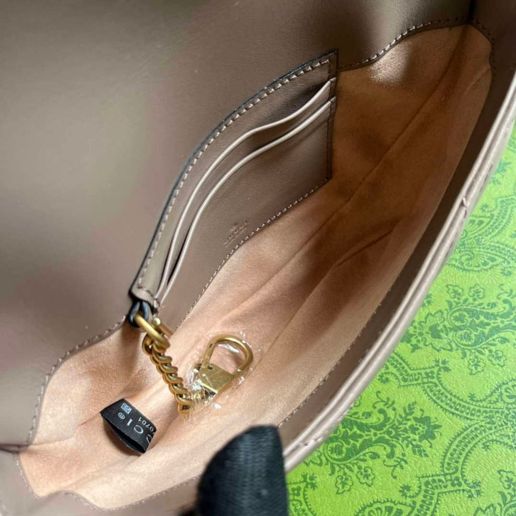 Gucci 746431 GG Marmont Matelass¨¦ Chain Mini Bag Milk tea
