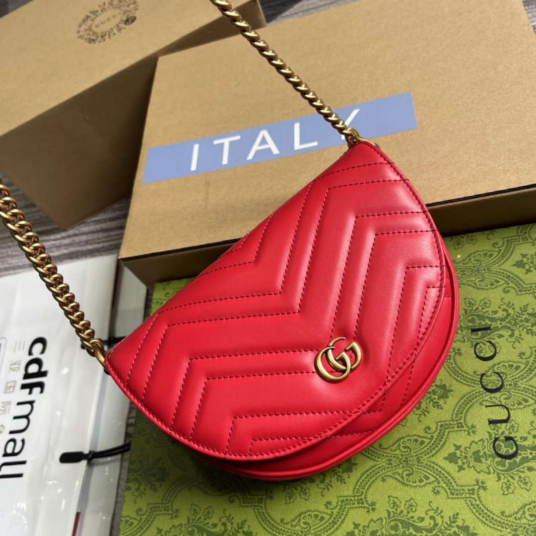 Gucci 746431 GG Marmont Matelass¨¦ Chain Mini Bag Red