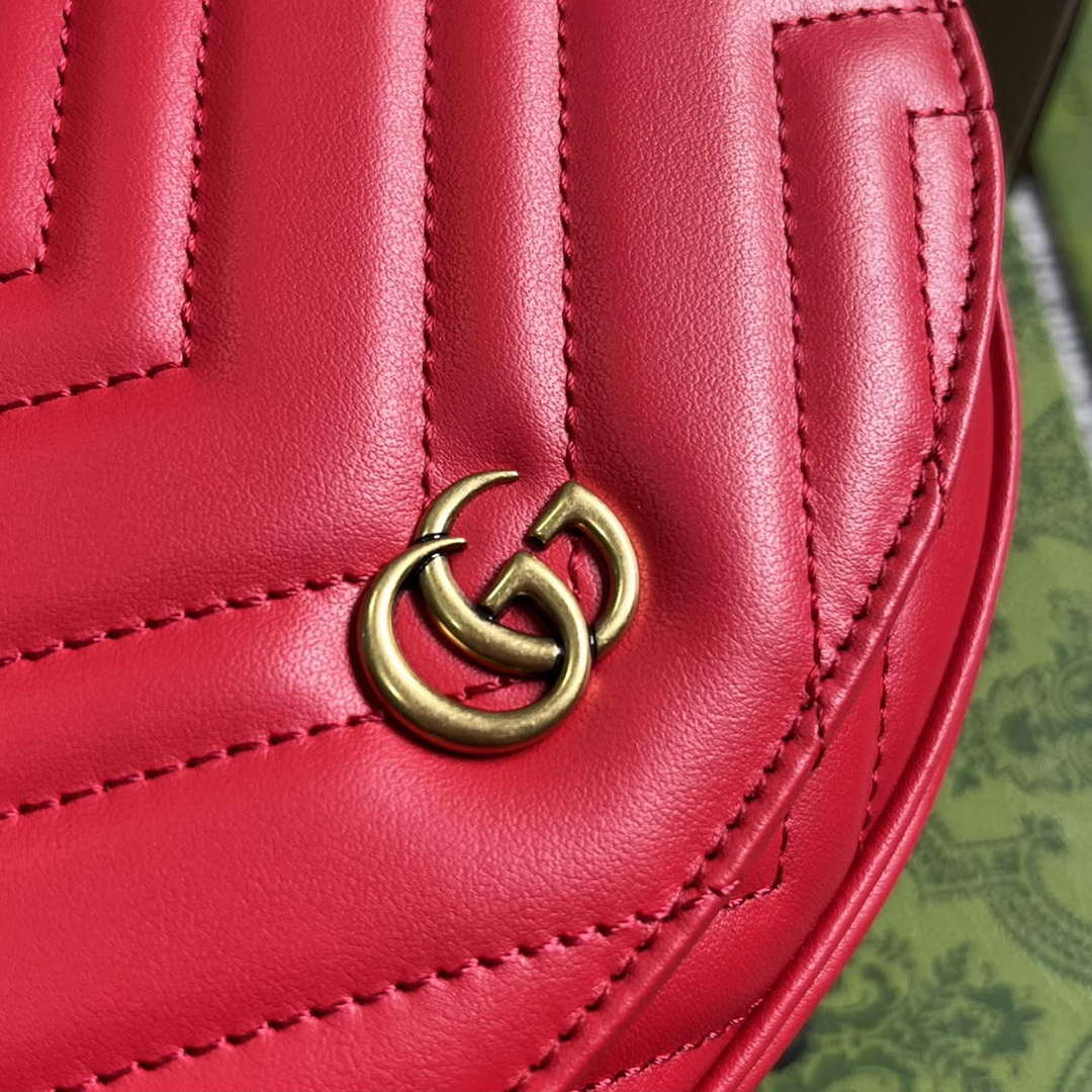 Gucci 746431 GG Marmont Matelass¨¦ Chain Mini Bag Red