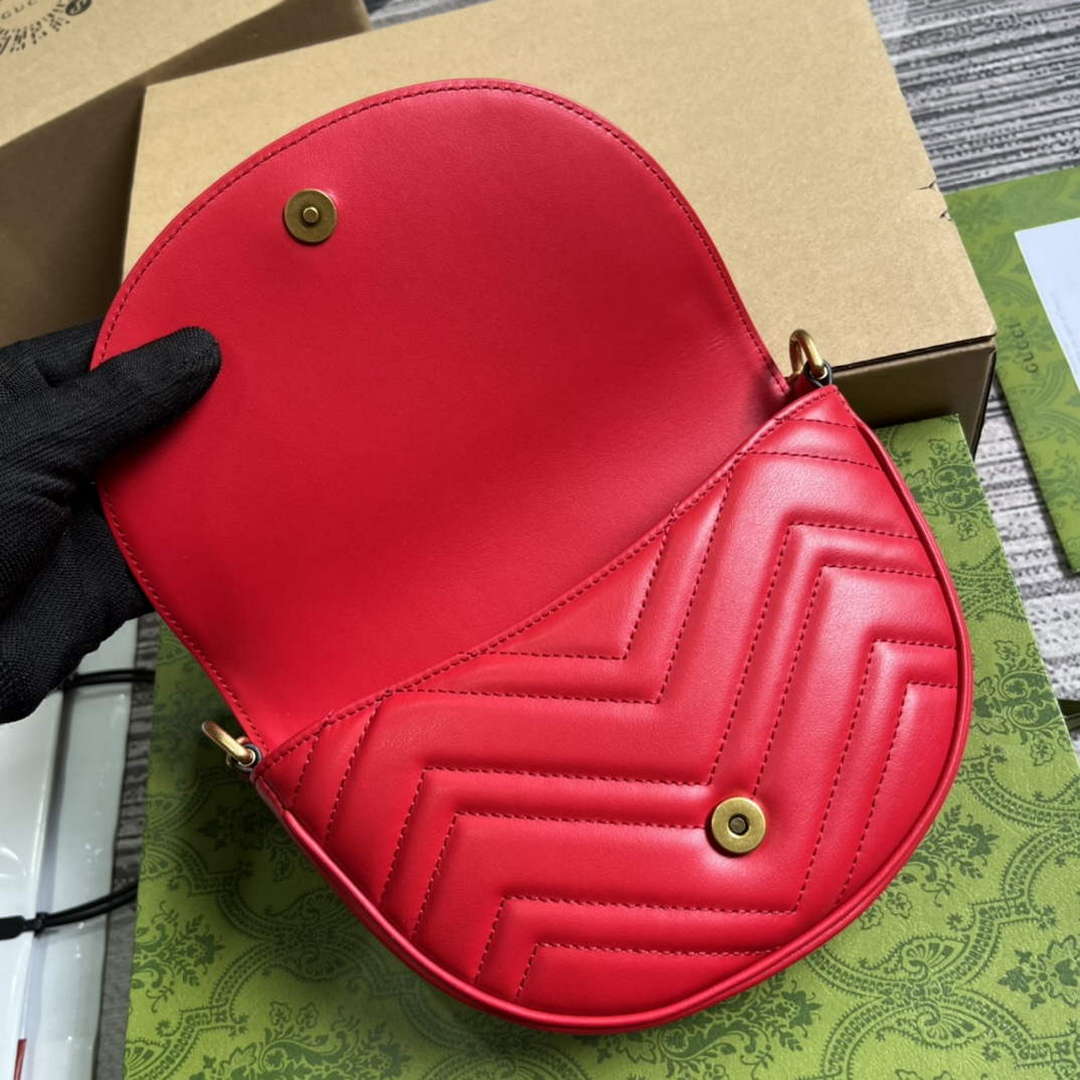 Gucci 746431 GG Marmont Matelass¨¦ Chain Mini Bag Red