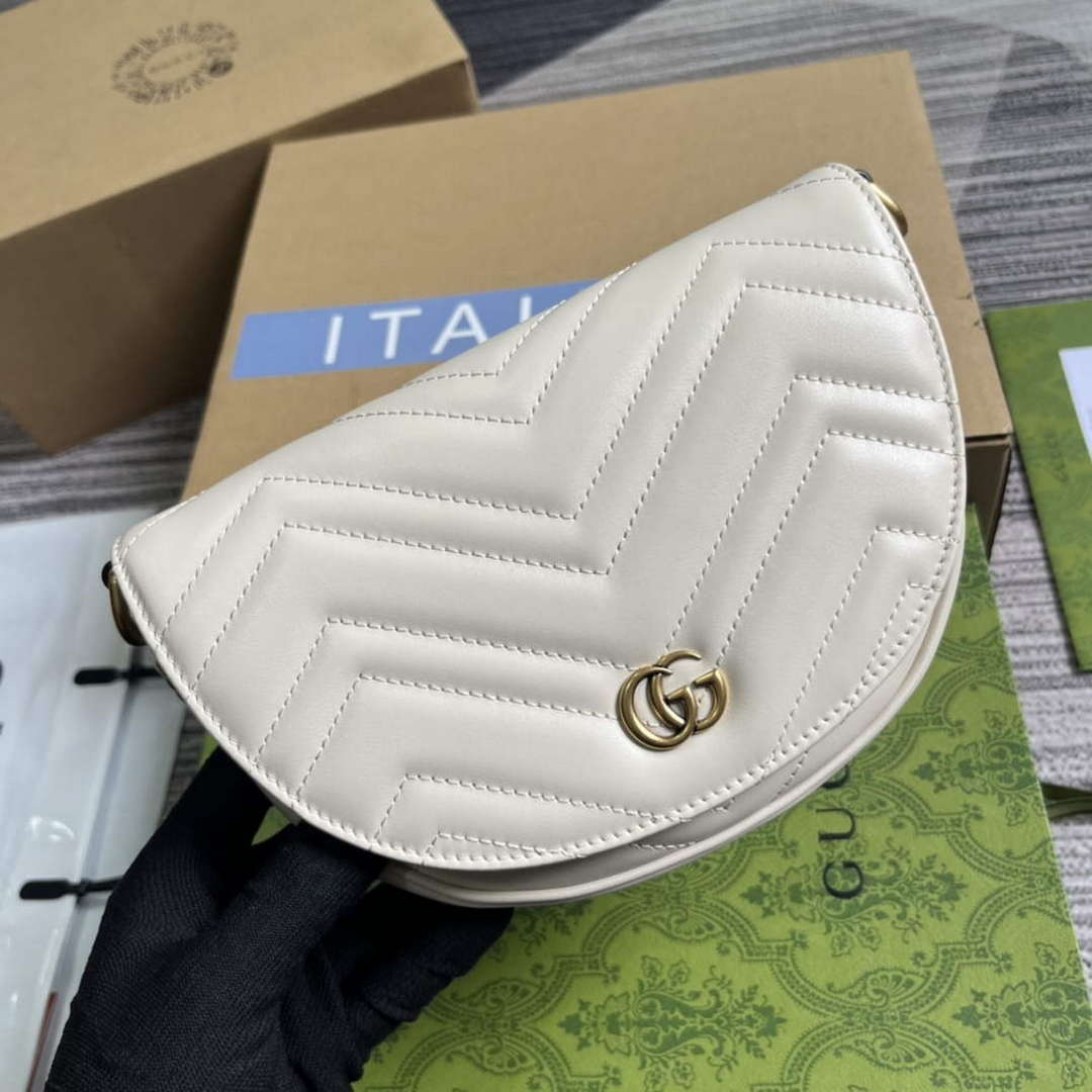 Gucci 746431 GG Marmont Matelass¨¦ Chain Mini Bag White