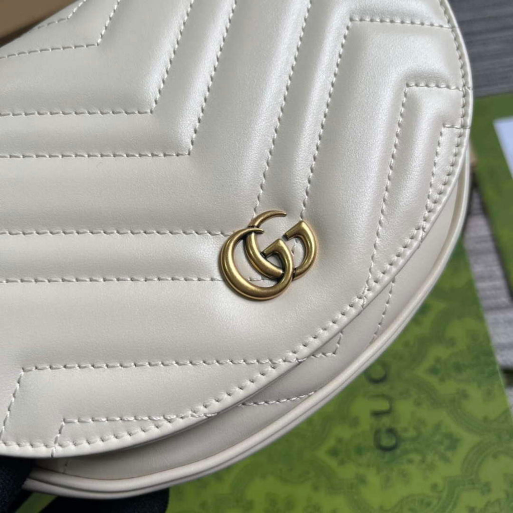 Gucci 746431 GG Marmont Matelass¨¦ Chain Mini Bag White