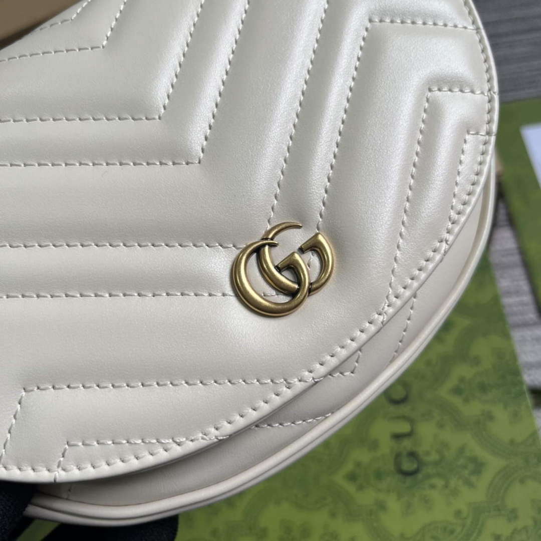 Gucci 746431 GG Marmont Matelass¨¦ Chain Mini Bag White